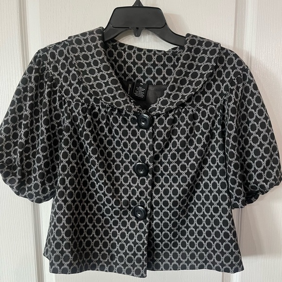 Cropped puff sleeve short sleeve jacket - Picture 1 of 3